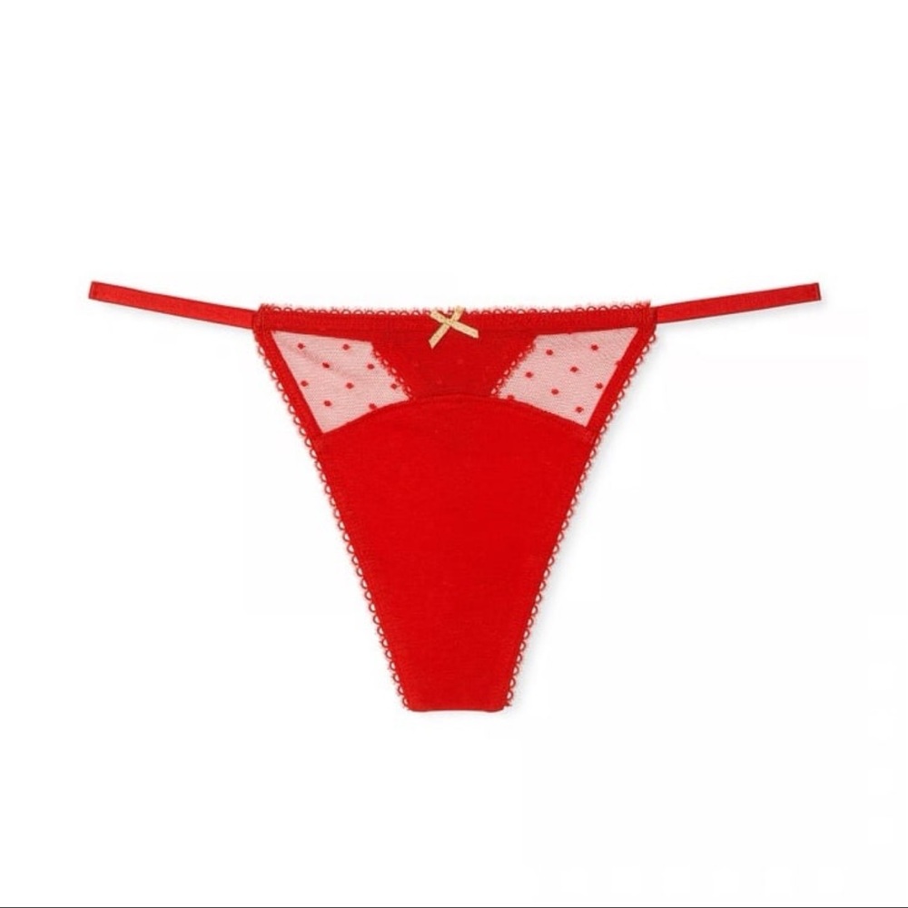 NWT Victoria's Secret Cotton Dot Mesh Panty